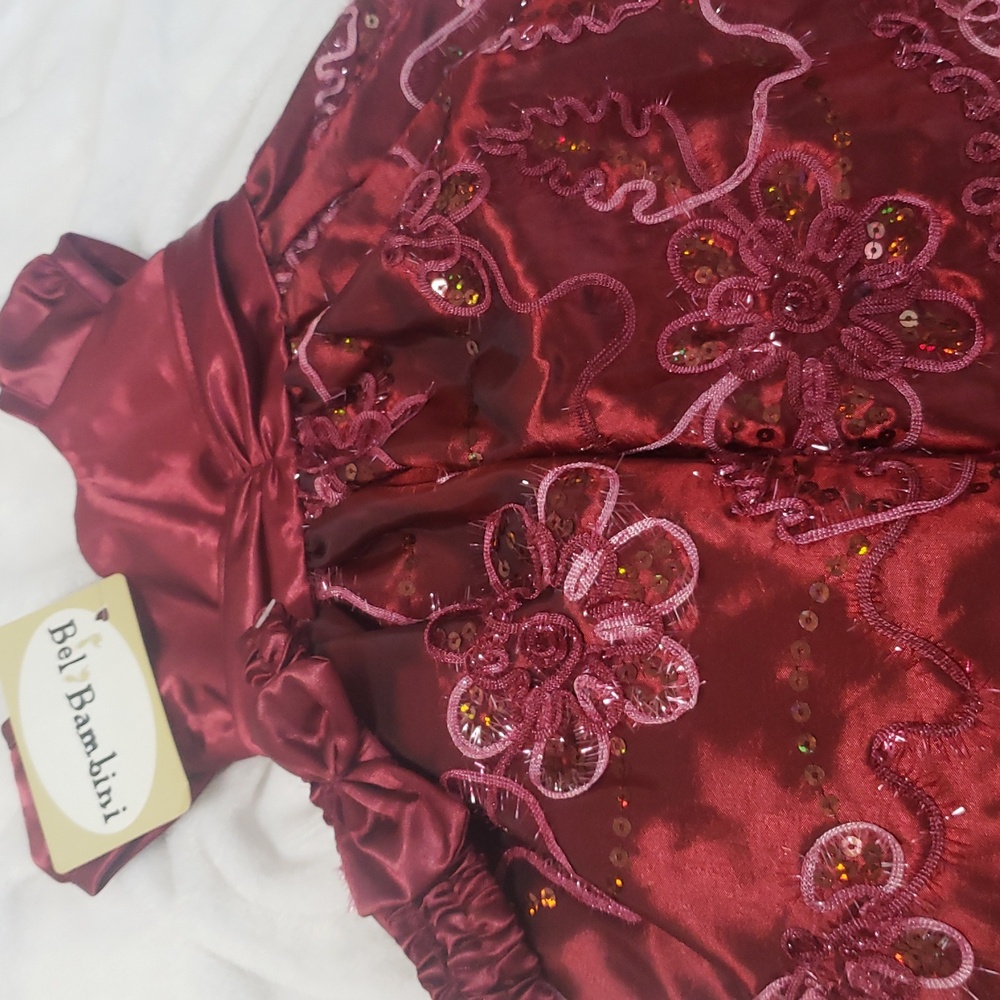 Elegant Satin Dress with Embroidered Details